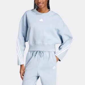 Adidas Light Blue Cropped Sweatshirt